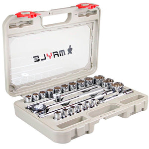 JOGO DE SOQUETES ESTRIADOS MAYLE 1/2" COM 23 PEÇAS 110023