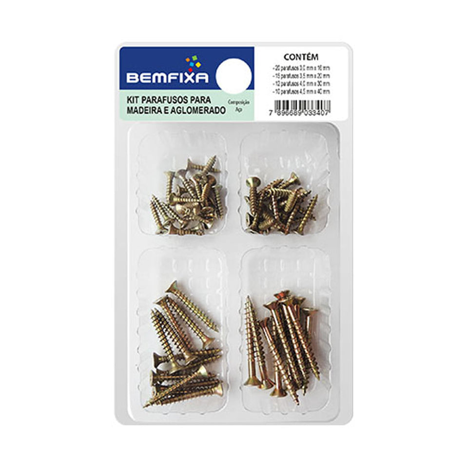 KIT PARAFUSO MULTIUSO PARA MDF 3340 BEMFIXA