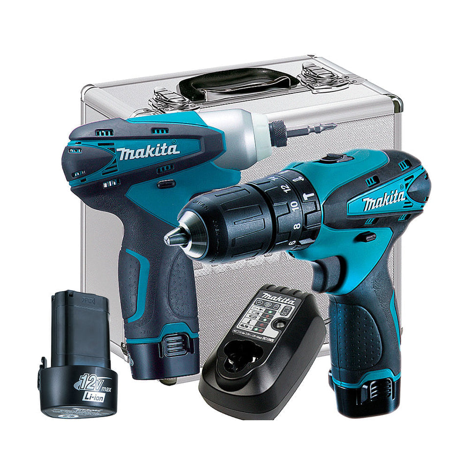 KIT FURADEIRA PARAFUSADEIRA DE IMPACTO + PARAFUSADEIRA DE IMPACTO DK1493 MAKITA