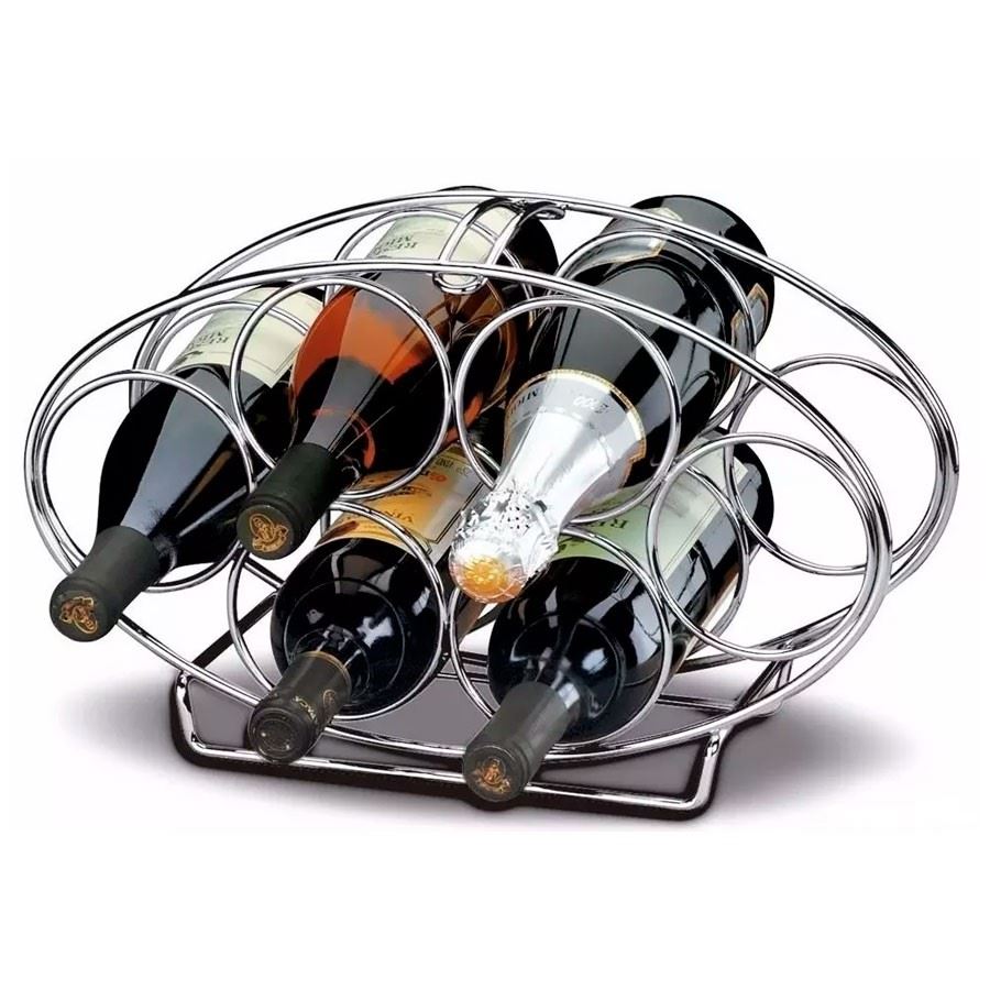 ADEGA OVAL PARA 6 GARRAFAS CROMADA 1126 SCHMITT