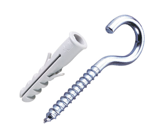 CONJUNTO GANCHOS COM BUCHA 6MM 4 PEÇAS 7222 BEMFIXA