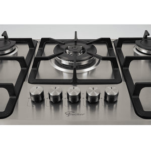 FOGÃO COOKTOP 5Q TC GÁS MESA 23678.54121 INOX BIVOLT FISCHER