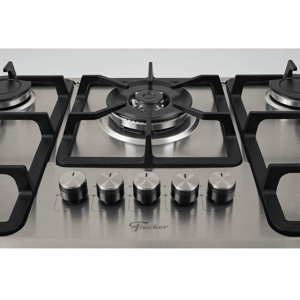 FOGÃO COOKTOP 5Q TC GÁS MESA 23678.54121 INOX BIVOLT FISCHER