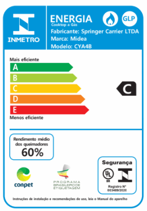 FOGÃO COOKTOP 4Q INOX CYA4B BIVOLT MIDEA