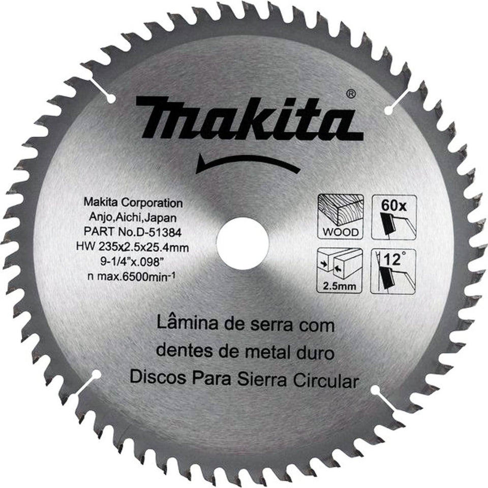 DISCO DE SERRA CIRCULAR 235MM 60 DENTES D-51384 MAKITA