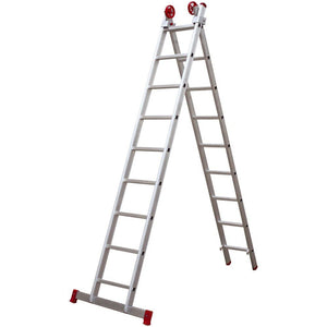 ESCADA EXTENSIVA EM ALUMÍNIO 3EM1 9X2 DEGRAUS ESC0618 BOTAFOGO