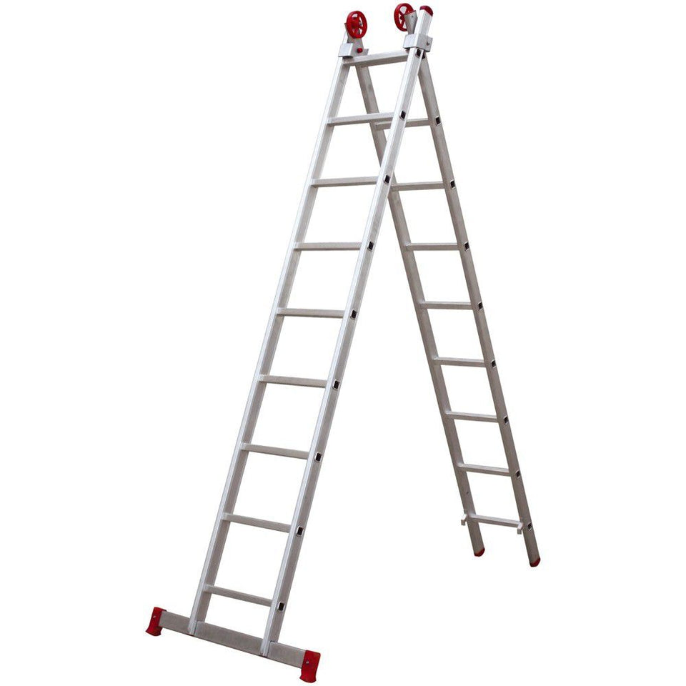 ESCADA EXTENSIVA EM ALUMÍNIO 3EM1 9X2 DEGRAUS ESC0618 BOTAFOGO