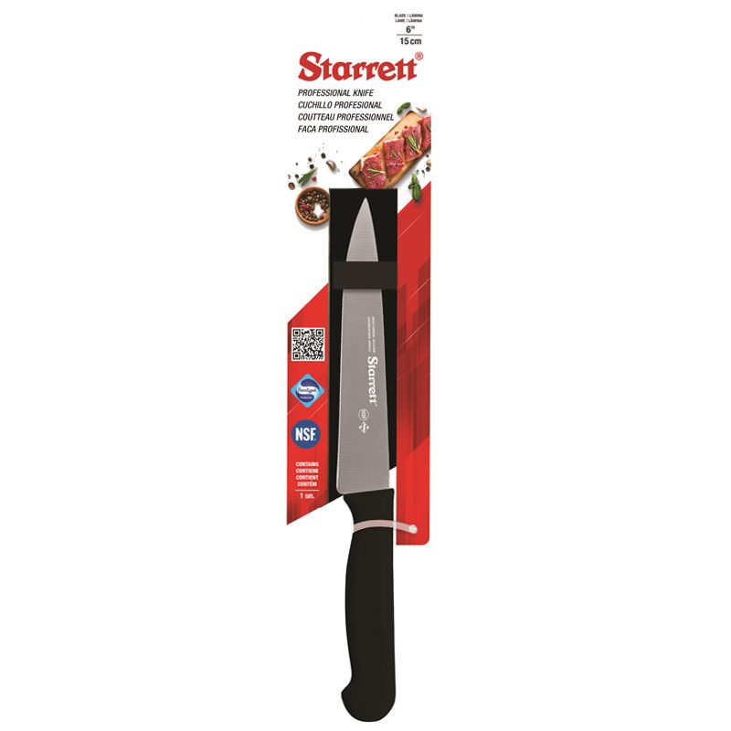 FACA PARA CARNE LÂMINA TRIANGULAR 15CM KBKB302 PRETO STARRETT
