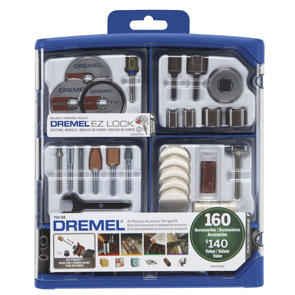 KIT DE ACESSÓRIOS EZ LOCK COM 160 PEÇAS 26150710AK DREMEL