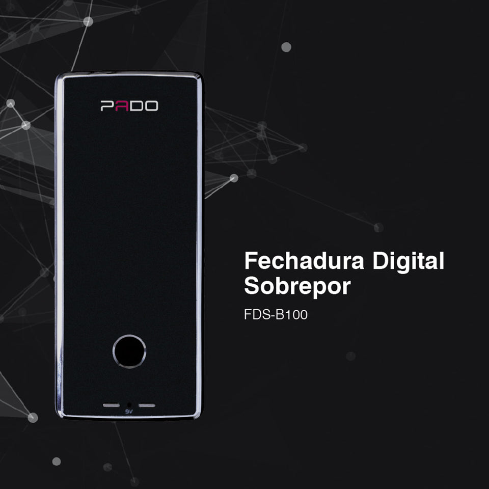 FECHADURA DIGITAL SOBREPOR PORTA MADEIRA OU METAL PADO FDS-B100EP BIOMETRIA SENHA