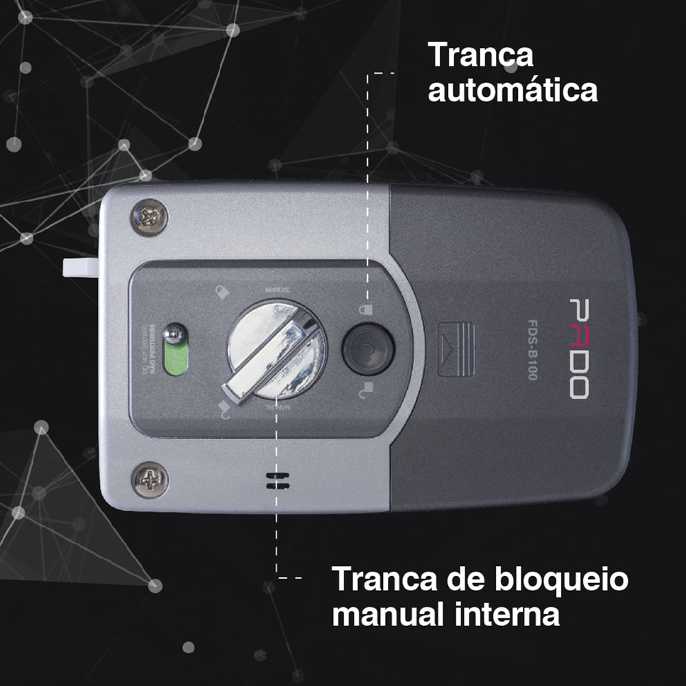 FECHADURA DIGITAL SOBREPOR PORTA MADEIRA OU METAL PADO FDS-B100EP BIOMETRIA SENHA