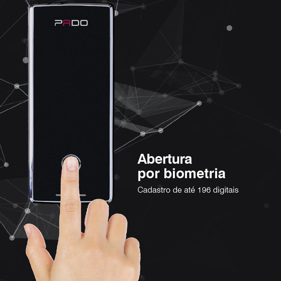 FECHADURA DIGITAL SOBREPOR PORTA MADEIRA OU METAL PADO FDS-B100EP BIOMETRIA SENHA