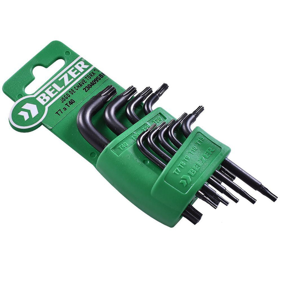 JOGO DE CHAVE TORX 'L' BELZER COM 9 PEÇAS 230409SBR
