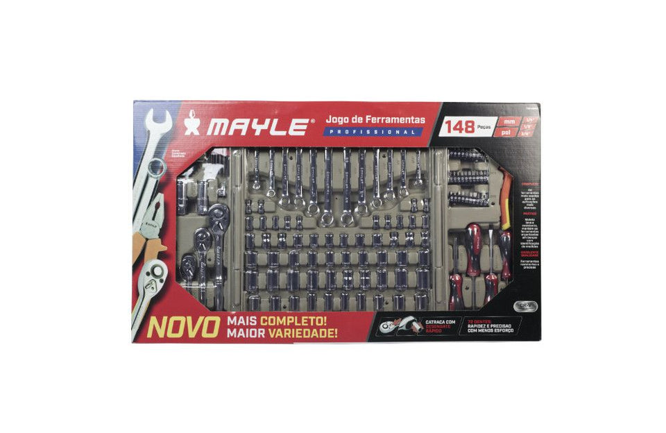 JOGO DE FERRAMENTAS MAYLE COM 148 PEÇAS 110148MP