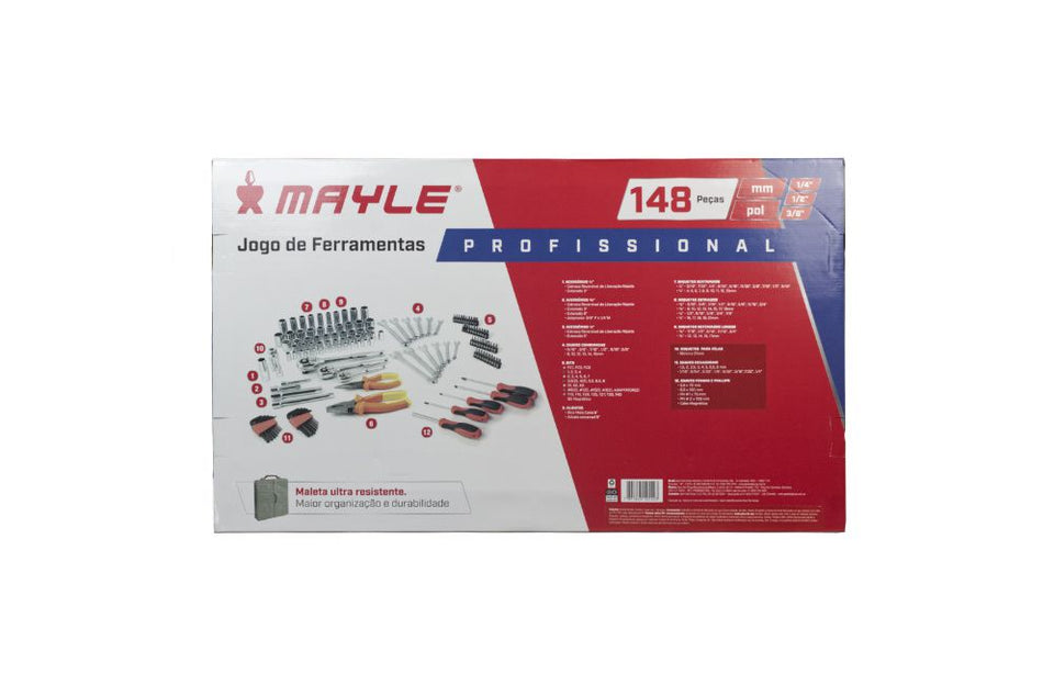 JOGO DE FERRAMENTAS MAYLE COM 148 PEÇAS 110148MP