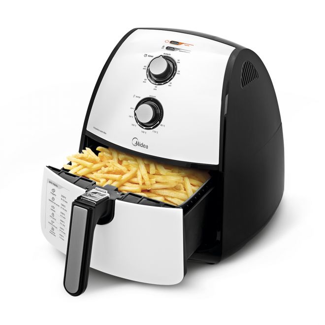 FRITADEIRA ELÉTRICA AIRFRYER SEM ÓLEO FRA42 PRETO E BRANCO 4LT  220V MIDEA