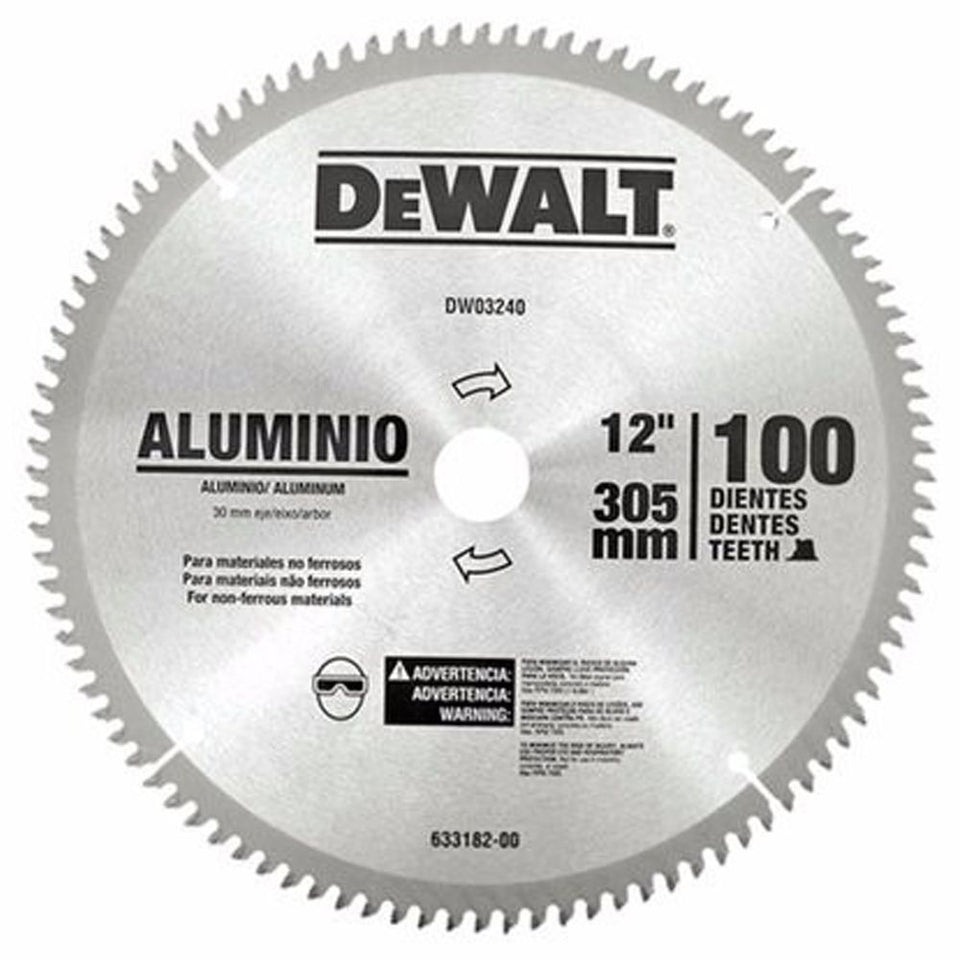 DISCO DE SERRA CIRCULAR 300X30MM 100 DENTES PARA ALUMÍNIO DWA03240 DEWALT