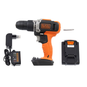 PARAFUSADEIRA/FURADEIRA DE IMPACTO 20V ÍON LÍTIO BCD704C1-BR 2 VELOCIDADES BLACK+DECKER