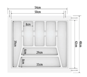 DIVISÃO DE TALHERES 540X480X50MM BRANCO 004-BR CANGO