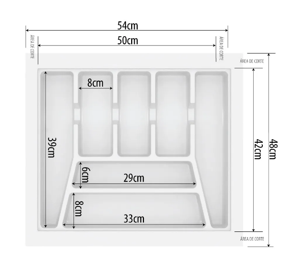 DIVISÃO DE TALHERES 540X480X50MM BRANCO 004-BR CANGO