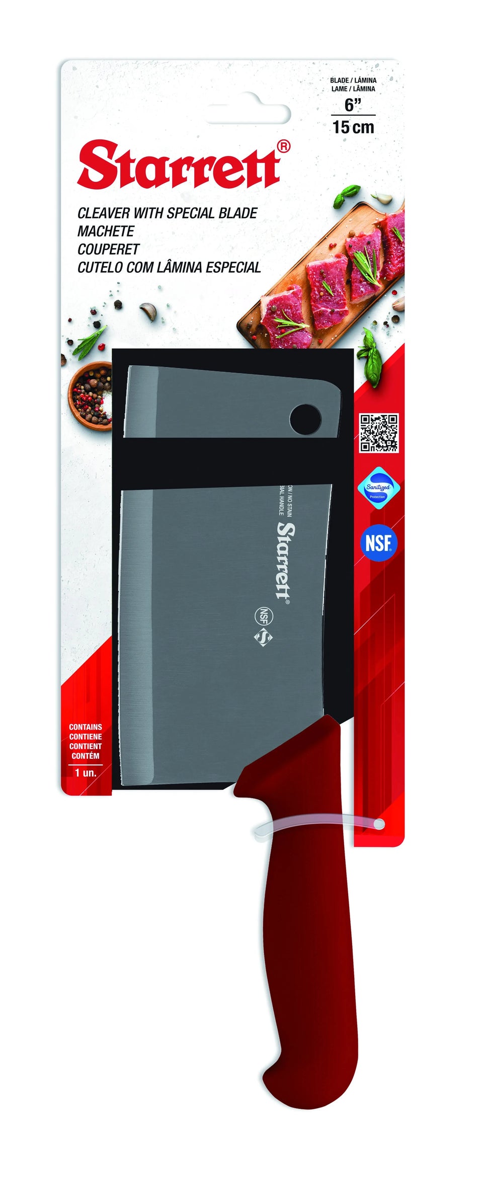 FACA CUTELO EM AÇO INOX 6" VERMELHO KBKR509 STARRETT