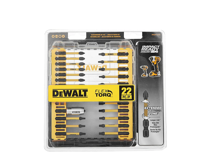 JOGO DE BITS PHILIPS FLEXTORQ COM 22 PEÇAS DWA2FTS22IR DEWALT