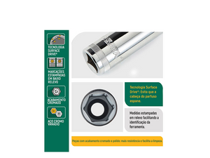 SOQUETE SEXTAVADO LONGO 1/2" 11MM ST13402SC SATA