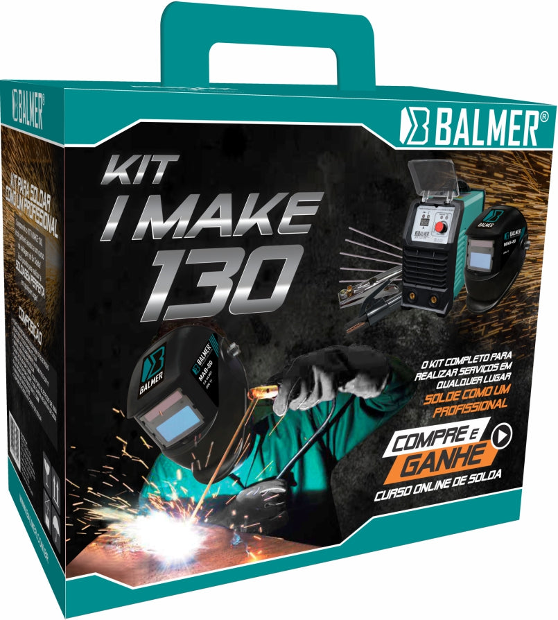 KIT COM INVERSORA DE SOLDA + MÁSCARA  I MAKE 130 BALMER