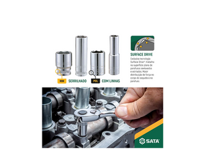 SOQUETE SEXTAVADO LONGO 1/2" 11MM ST13402SC SATA