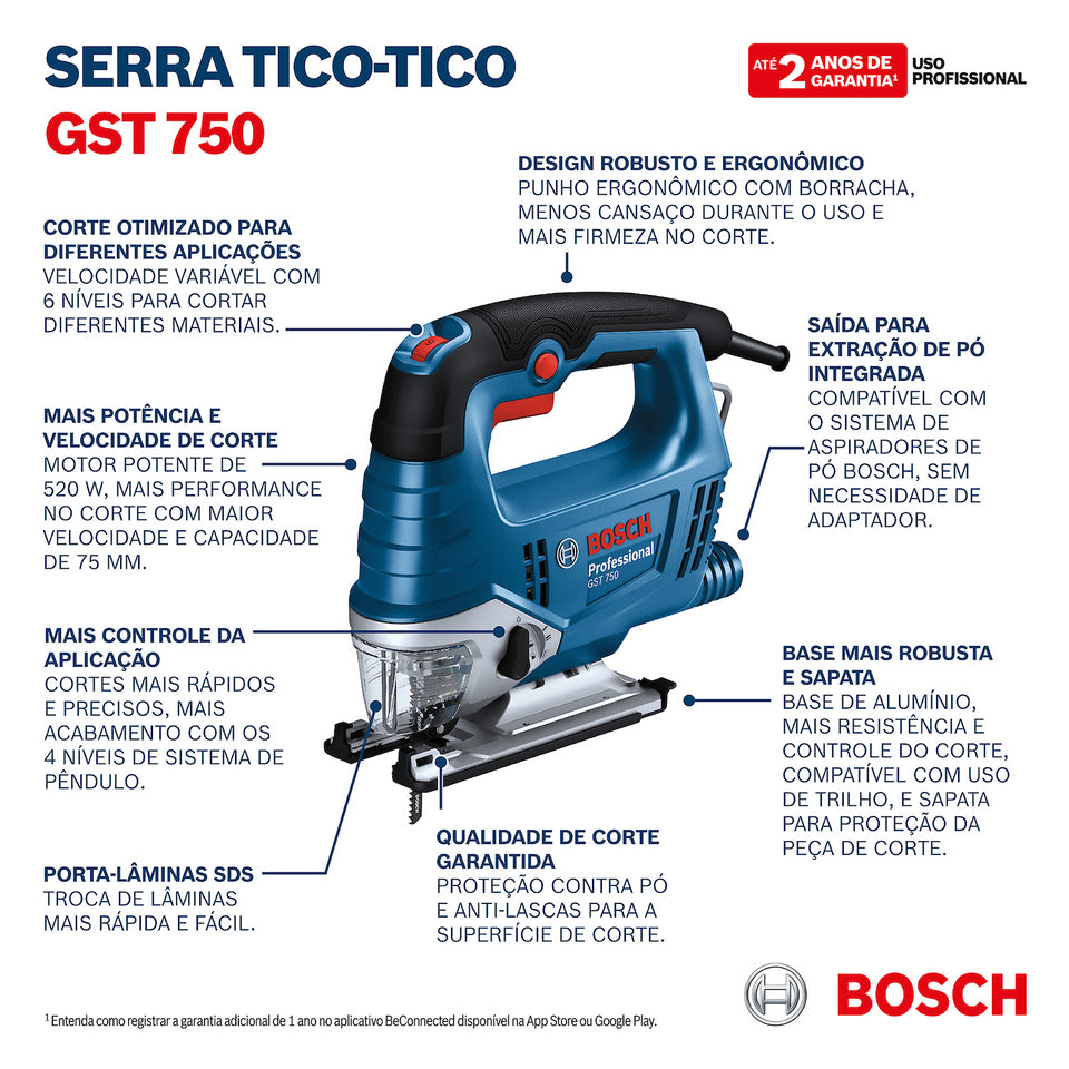 SERRA TICO-TICO GST 750 520W 220V BOSCH