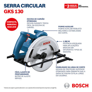SERRA CIRCULAR GKS130 1.300W 06016C30E0 220V BOSCH