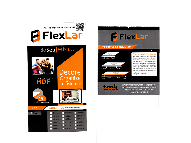 PRATELEIRA FLEXLAR BRANCO 90X35X15MM