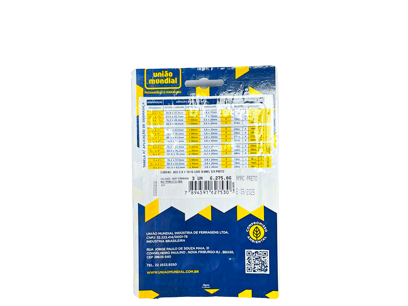 DOBRADIÇA 3" FPP 627506 UNIÃO MUNDIAL