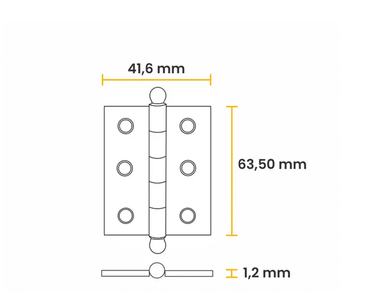 DOBRADIÇA 2.1/2" FC 622504 UNIÃO MUNDIAL