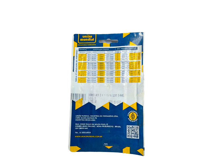 DOBRADIÇA 3" L.O 627508 UNIÃO MUNDIAL