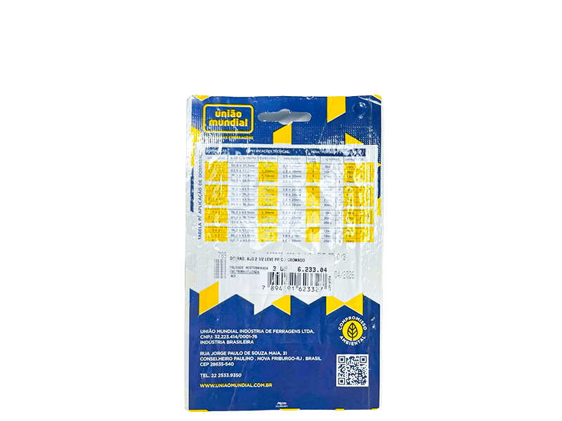 DOBRADIÇA 2.1/2" FCR 623304 UNIÃO MUNDIAL