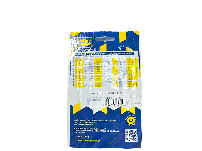 DOBRADIÇA 2.1/2" FCA 622511 UNIÃO MUNDIAL