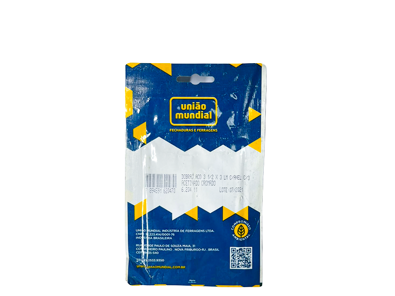 DOBRADIÇA 3.1/2" X 3" FCA 620411 COM ANEL UNIÃO MUNDIAL