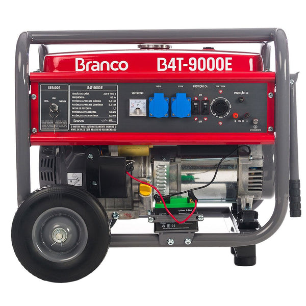 GERADOR DE ENERGIA À GASOLINA 16.5HP 9KVA MONOFÁSICO 110/220V AVR B4T 9000E COM PARTIDA ELÉTRICA 90317270 BRANCO