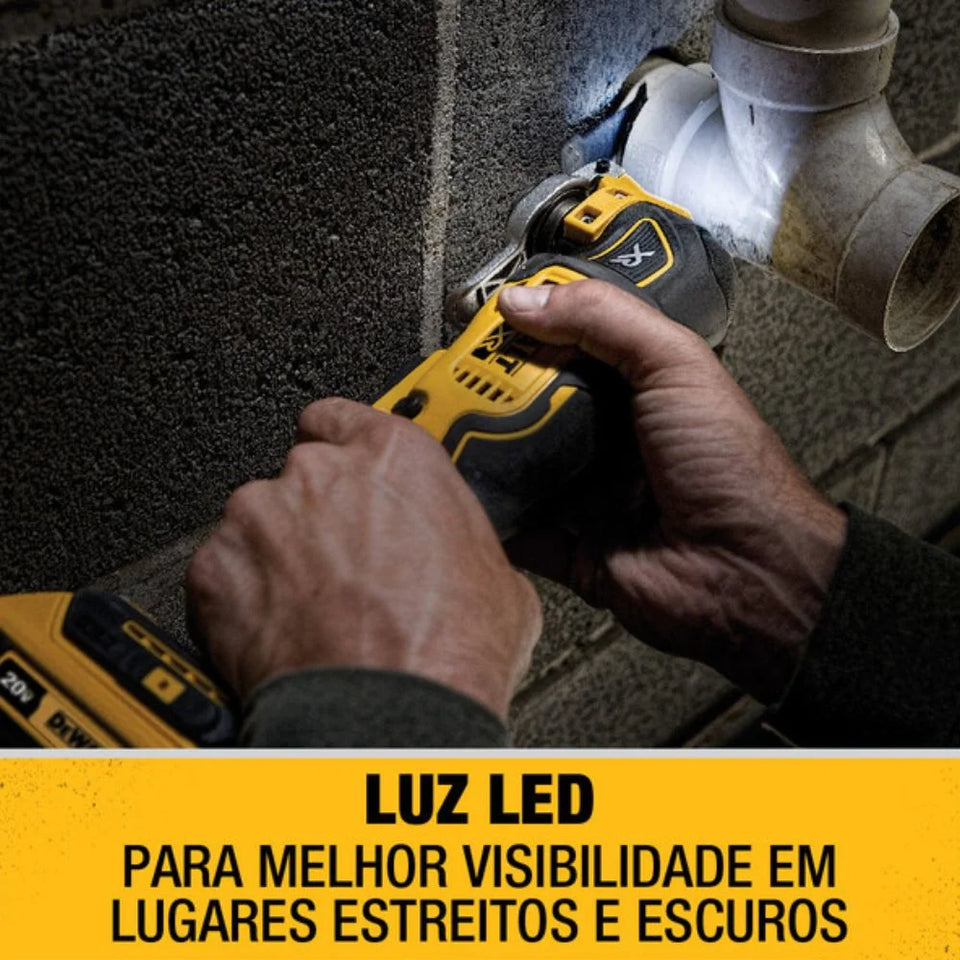 MULTI FERRAMENTAS OSCILANTE 20V MAX BRUSHLESS DCS356B SEM CARREGADOR E SEM BATERIA DEWALT