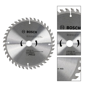 DISCO DE SERRA CIRCULAR PARA MADEIRA ECO 7.1/4" 40 DENTES 2608644330 BOSCH