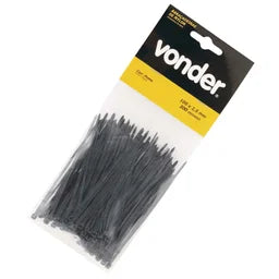 ABRAÇADEIRA DE NYLON PRETA 10CM COM 100 PEÇAS 2815100101 VONDER