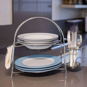 PORTA PRATOS / TALHERES / GUARDANAPOS ALICE CROMADO 1077 SCHMITT