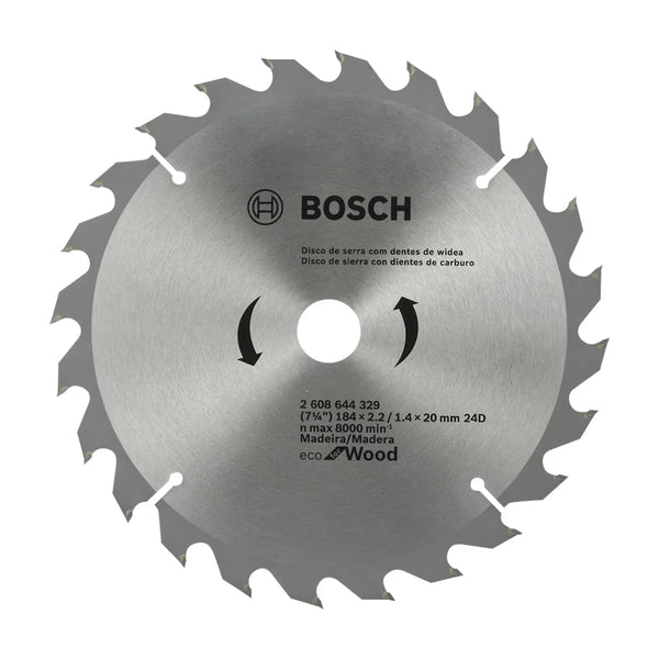 DISCO DE SERRA CIRCULAR PARA MADEIRA ECO 7.1/4" 24 DENTES 2608644329 BOSCH