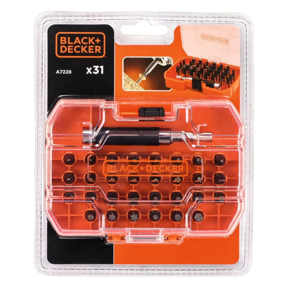 CONJUNTO DE BITS PARA PARAFUSAR COM 31 PEÇA A7228-XJ BLACK & DECKER