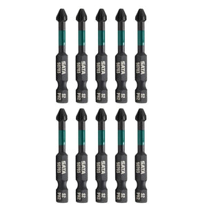 JOGO DE BITS DE IMPACTO N2 X 50MM COM 10 PEÇAS ST59703 SATA