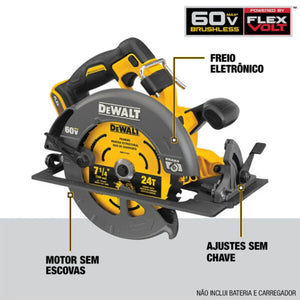 SERRA CIRCULAR 7.1/4" 60V DCS578B SEM BATERIA DEWALT
