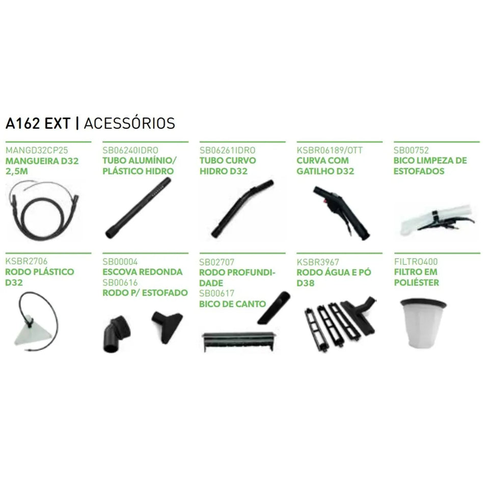 ASPIRADOR E EXTRATOR DE SÓLIDOS E LÍQUIDOS AEA162ECO 62LT 1400W 220V IPC