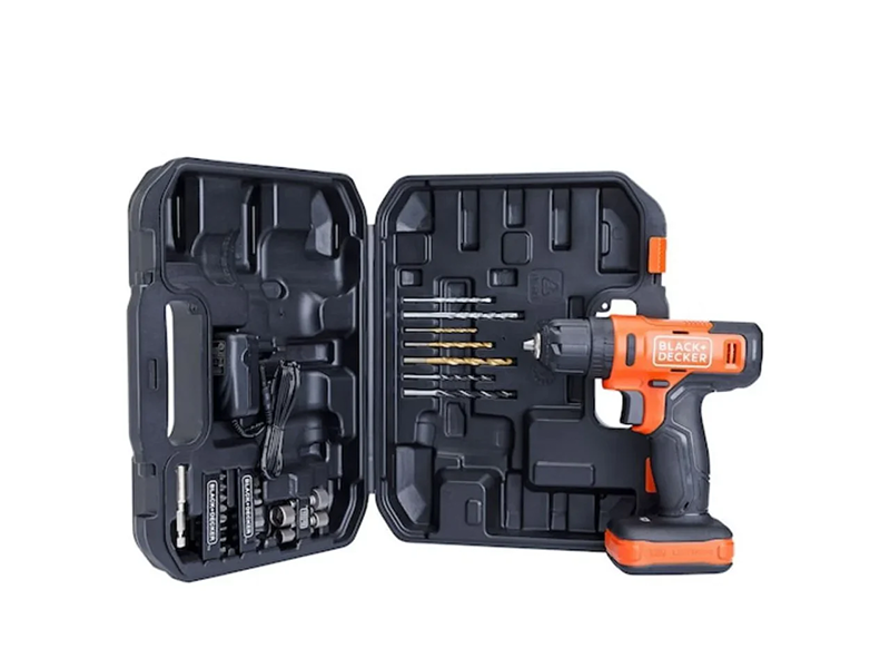 KIT PARAFUSADEIRAFURADEIRA DE IMPCTO 3/8" 12V MAX BCD712VHDK-BR COM 28 ACESSÓRIOSBLACK & DECKER