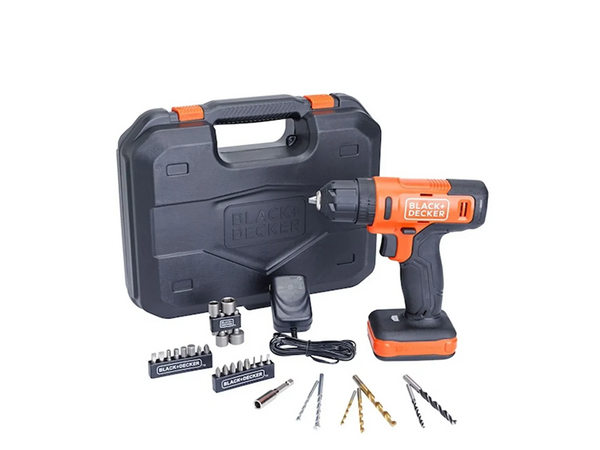 KIT PARAFUSADEIRAFURADEIRA DE IMPCTO 3/8" 12V MAX BCD712VHDK-BR COM 28 ACESSÓRIOSBLACK & DECKER
